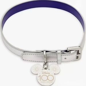 Disney 100 Years of Wonder Platinum Pet Dog Collar - Mickey Charm - Size Large